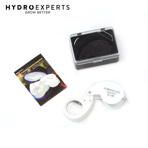 Magnifying Loupe & Illuminated Microscope with LED Illuminator - 40X-25MM