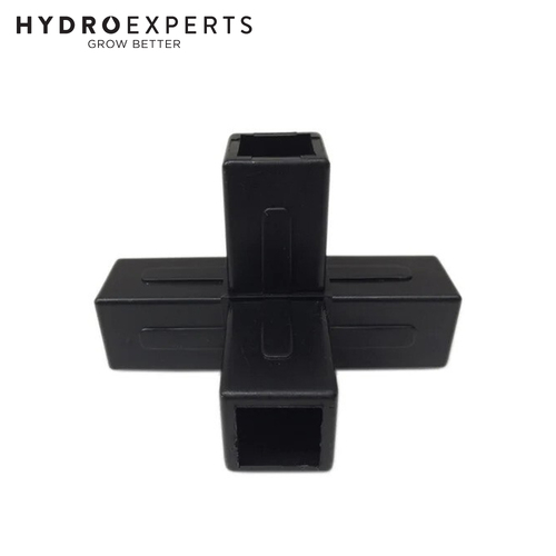 Qubelok 4 Way Corner - Black | For Aluminium Tube