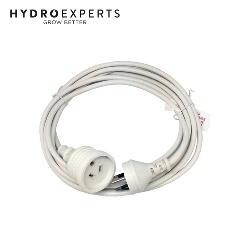 White Round Earth Extension Lead - 10M | 10A