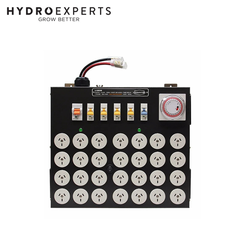 Hortitek Light Management Unit (LMU) - 24 Outlet + 4 Live | 12 On/Off | 63A | 1 Phase