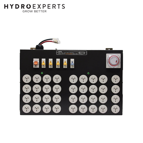 Hortitek Light Management Unit (LMU) - 32 Outlet + 4 Live | 16 On/16 Off | 80A