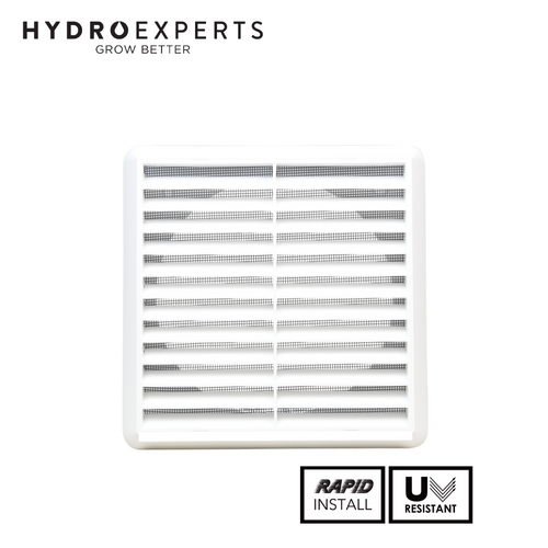 Fantech External Fixed Plastic Louvre White Grille w/ Flywire Mesh - [Model: EPFL150]