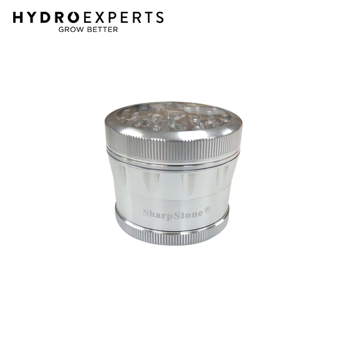 Sharpstone Clear Top Herb Grinder - 4 Layer | 64MM | [Colour: Silver]