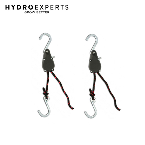 [1 Pair] x Self-Locking Rope Tie Down Ratchet Strap with Hook - 136KG Capacity