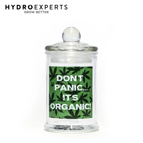 Stash Jar Don't Panic - 150ML | Clear Glass Jar | Herb Storage