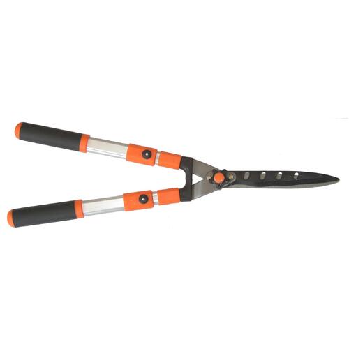 Ryset 600MM Telescopic Hedge Shears - 200MM Teflon Coated Wavy Blades