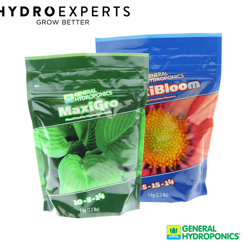 General Hydroponics (Maxigro + MaxiBloom) - 2 x 1KG | Powder Nutrient