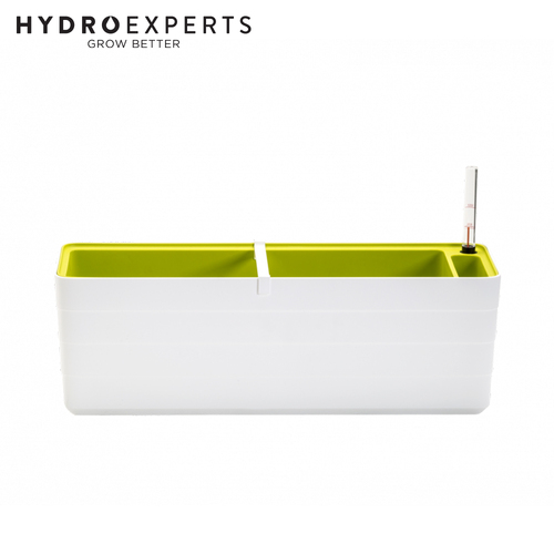 Plastia Berberis 60 Self-Watering Planter - White & Green