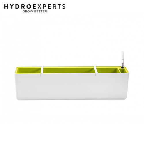 Plastia Berberis 80 Self-Watering Planter - White & Green