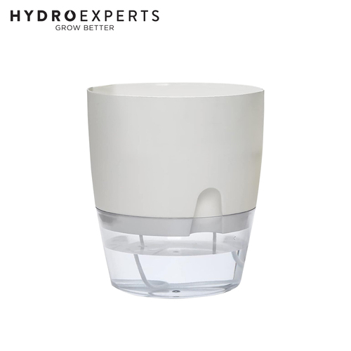 Self Watering 100MM Wicking Pot - White