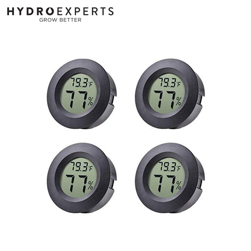 Mini Round Digital Humidity Meter & Thermometer | Hygrometer - [Option: Pack of 4]
